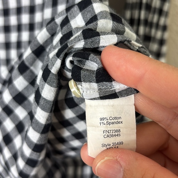 J. Crew The Perfect Shirt Button Down Gingham White Black size XS - Picture 8 of 11